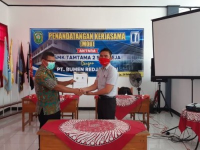 Penandatanganan Perjanjian Kerjasama (MoU) antara SMK Tamtama 2 Sidareja dengan PT.Bumen Redja Abadi